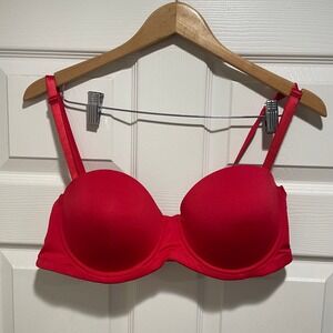 BodyCandy Womens Bra 40D Red Nylon Spandex Padded Underwire T-Shirt Comfort